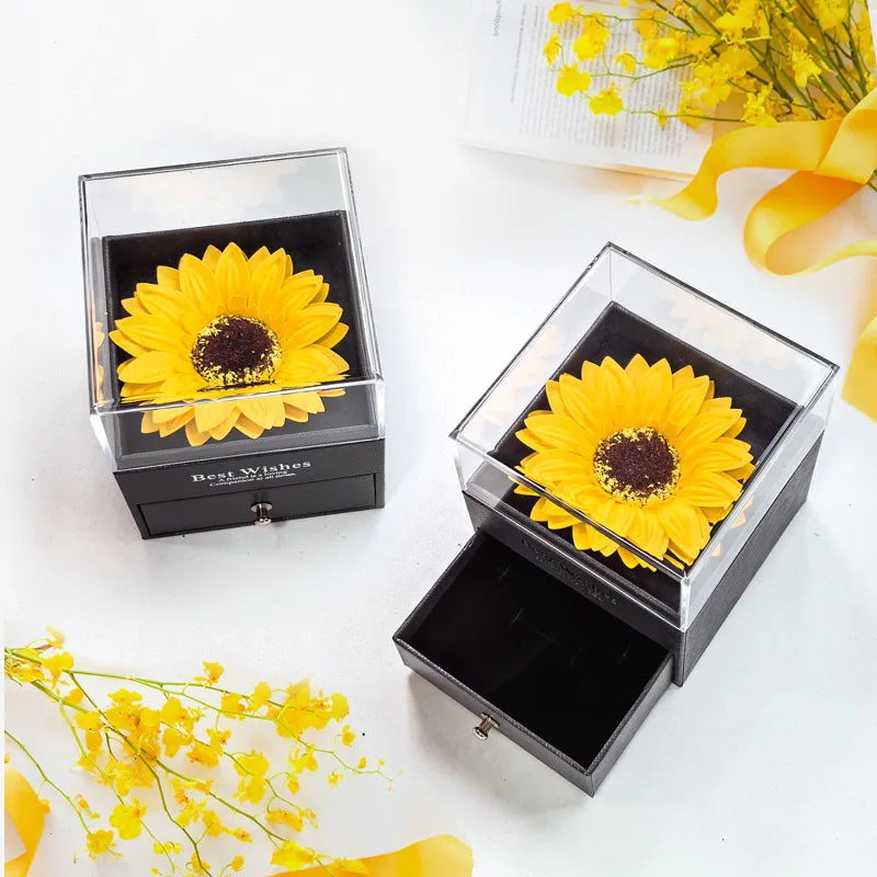 sonnenblume „ich liebe dich“ halskette - mit geschenkbox